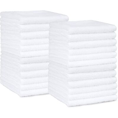 Paños de algodón AmazonBasics - Pack de 24 - Blanco - Paños de limpieza Paños de algodón AmazonBasics - Pack de 24 - Blanco - Paños de limpieza