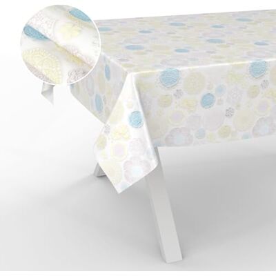 ANRO Mantel de Hule Lavable, para jardín, Exterior e Interior, 180 x 140 cm, Borde Cortado ANRO Mantel de Hule Lavable, para jardín, Exterior e Interior, 180 x 140 cm, Borde Cortado