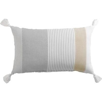 Douceur d'Intérieur Cojín dehoussable Pompones 30 x 50 cm algodón Imprime ilíada Des. Plaza Douceur d'Intérieur Cojín dehoussable Pompones 30 x 50 cm algodón Imprime ilíada Des. Plaza