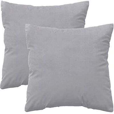 DALINA TEXTIL S.L Dalina 2 Fundas de Cojines de Terciopelo de 50x50CM Fundas para Almohadas y Cojines, 100% Poliéster y Extra Suave, 2 Unidades con Cierre de Cremallera (Gris Claro) DALINA TEXTIL S.L Dalina 2 Fundas de Cojines de Terciopelo de 50x50CM Fundas para Almohadas y Cojines, 100% Poliéster y Extra Suave, 2 Unidades con Cierre de Cremallera (Gris Claro)