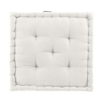 Douceur d'Intérieur Twily Cojín para Suelo, 50 x 50 x 10 cm, Blanco, algodón y poliéster Reciclado Douceur d'Intérieur Twily Cojín para Suelo, 50 x 50 x 10 cm, Blanco, algodón y poliéster Reciclado