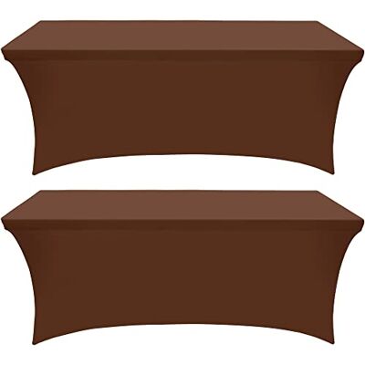 Utopia Kitchen 2 Paquet de Manteles Rectangulares de Poliéster (6 pies 183 cm) Elásticos de Spandex, Cubre Mesas para Bodas, Bares, Artesanías, Exposiciones (Café Claro) Utopia Kitchen 2 Paquet de Manteles Rectangulares de Poliéster (6 pies 183 cm) Elásticos de Spandex, Cubre Mesas para Bodas, Bares, Artesanías, Exposiciones (Café Claro)