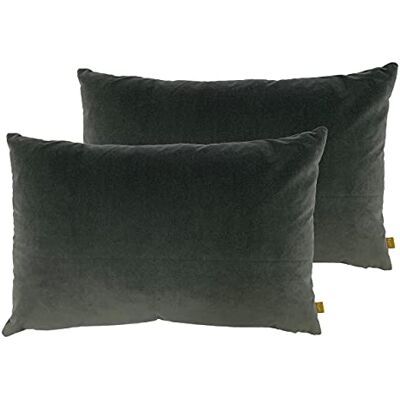 furn. Contra Velvet Almohada – Cojín Reversible Relleno De Plumas Y Lino (Gris 40x60cm – Paquete Doble) furn. Contra Velvet Almohada – Cojín Reversible Relleno De Plumas Y Lino (Gris 40x60cm – Paquete Doble)