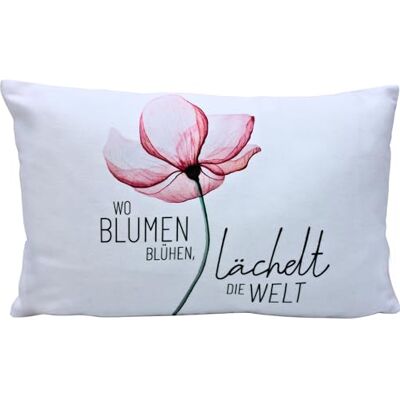 Dekohelden24 Cojín Decorativo – Cojín con Flor/cojín Decorativo – Almohada – Donde Las Flores florecen el Mundo – L/B/H Aprox. 40 x 13 x 23 cm, 100% algodón. Dekohelden24 Cojín Decorativo – Cojín con Flor/cojín Decorativo – Almohada – Donde Las Flores florecen el Mundo – L/B/H Aprox. 40 x 13 x 23 cm, 100% algodón.