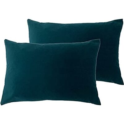 furn. Contra Velvet Almohada – Cojín Reversible Relleno De Poliéster Y Lino (Verde Azulado 40x60cm – Paquete Doble) furn. Contra Velvet Almohada – Cojín Reversible Relleno De Poliéster Y Lino (Verde Azulado 40x60cm – Paquete Doble)