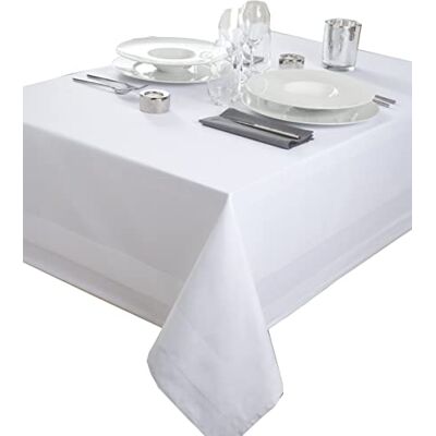 CALITEX Mantel de satén Blanco Cuadrado 100 x 100 CALITEX Mantel de satén Blanco Cuadrado 100 x 100