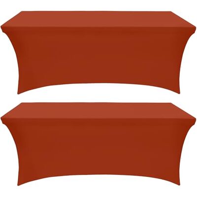 Utopia Kitchen 2 Paquetes de Manteles Rectangulares de Poliéster (6 pies 183 cm) Elásticos de Spandex, Cubre Mesas para Bodas, Bares, Artesanías, Exposiciones (Naranja) Utopia Kitchen 2 Paquetes de Manteles Rectangulares de Poliéster (6 pies 183 cm) Elásticos de Spandex, Cubre Mesas para Bodas, Bares, Artesanías, Exposiciones (Naranja)