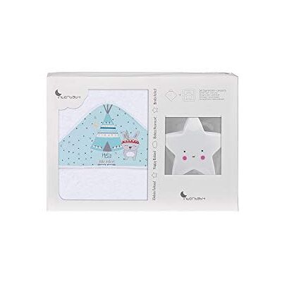 Interbaby Capa de Baño Bebe Blanco/Verde + Lámpara Estrella Bebe Toalla Bebe con Capucha 100% Algodón, 100x100cm, Unisex Ideal Recién Nacidos, Bebes y Niños Pequeños Diseño Tipi Oso Interbaby Capa de Baño Bebe Blanco/Verde + Lámpara Estrella Bebe Toalla Bebe con Capucha 100% Algodón, 100x100cm, Unisex Ideal Recién Nacidos, Bebes y Niños Pequeños Diseño Tipi Oso