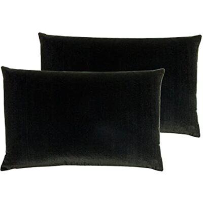 furn. Contra Velvet Almohada – Cojín Reversible Relleno De Plumas Y Lino (Negro 40x60cm – Paquete Doble) furn. Contra Velvet Almohada – Cojín Reversible Relleno De Plumas Y Lino (Negro 40x60cm – Paquete Doble)
