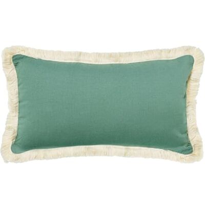 DRW Cojin Rectangular de Poliester, algodón y Lino con Cremallera en Verde 50x10x30 cm DRW Cojin Rectangular de Poliester, algodón y Lino con Cremallera en Verde 50x10x30 cm