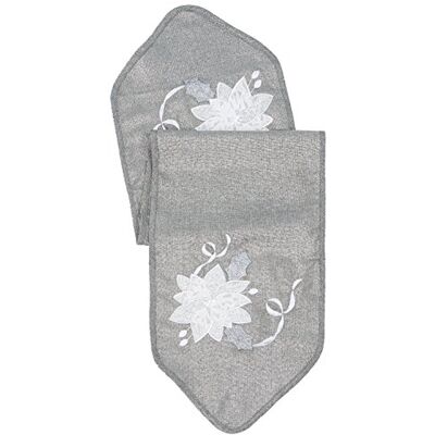 Eurofirany Camino de Mesa, Poliéster, Gris, 33 x 140 x 6 cm Eurofirany Camino de Mesa, Poliéster, Gris, 33 x 140 x 6 cm
