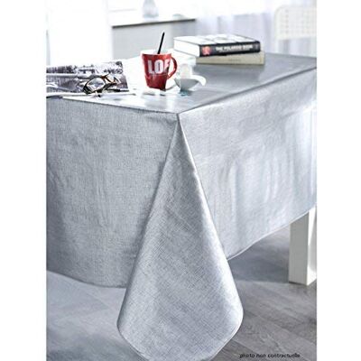 CALITEX Efecto tejeduría – Mantel PVC Plata 250 x 140 cm CALITEX Efecto tejeduría – Mantel PVC Plata 250 x 140 cm