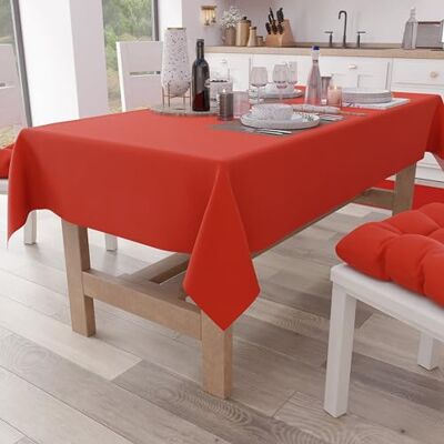 PETTI ARTIGIANI ITALIANI Mantel de Mesa, Mantel de Cocina de algodón Liso, Rojo, para 15 plazas (140 x 300 cm) PETTI ARTIGIANI ITALIANI Mantel de Mesa, Mantel de Cocina de algodón Liso, Rojo, para 15 plazas (140 x 300 cm)