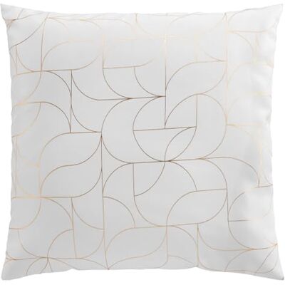 Douceur d'Intérieur Louxor Cojín con funda extraíble, 60 x 60 cm, blanca, poliéster con estampado metalizado Douceur d'Intérieur Louxor Cojín con funda extraíble, 60 x 60 cm, blanca, poliéster con estampado metalizado