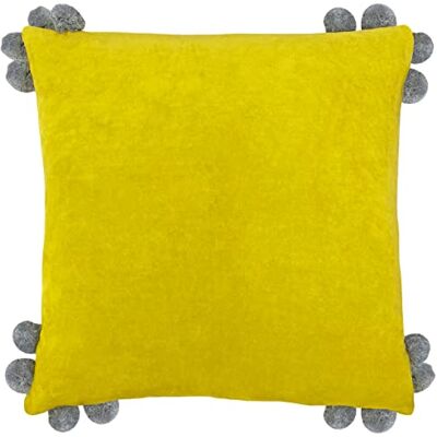 furn. Hoola Polyester Filled Cushion, Cotton, Yellow/Grey furn. Hoola Polyester Filled Cushion, Cotton, Yellow/Grey