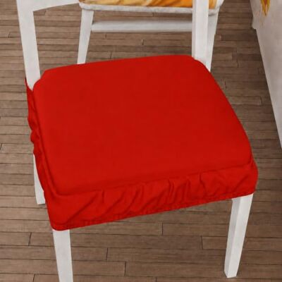 PETTI ARTIGIANI ITALIANI Cojines para Silla con Goma Elástica, Cojín de Silla Liso 40x40 cm, Pack de 6, Lavables, 100% Poliéster, Rojo PETTI ARTIGIANI ITALIANI Cojines para Silla con Goma Elástica, Cojín de Silla Liso 40x40 cm, Pack de 6, Lavables, 100% Poliéster, Rojo