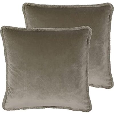 Paoletti Cojines llenos de poliéster de Pack Freya Twin, Gris Pardo, 45 x 45cm, 2 Paoletti Cojines llenos de poliéster de Pack Freya Twin, Gris Pardo, 45 x 45cm, 2