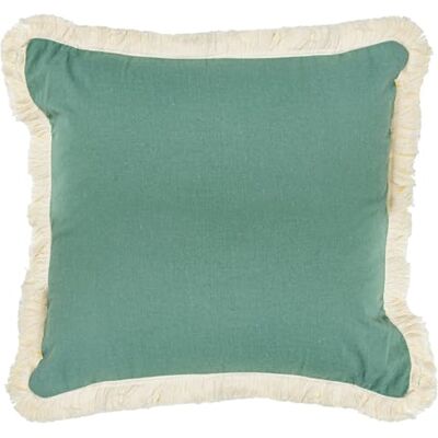 DRW Cojin Cuadrado de Poliester, algodón y Lino con Cremallera en Verde 45x10x45 cm DRW Cojin Cuadrado de Poliester, algodón y Lino con Cremallera en Verde 45x10x45 cm