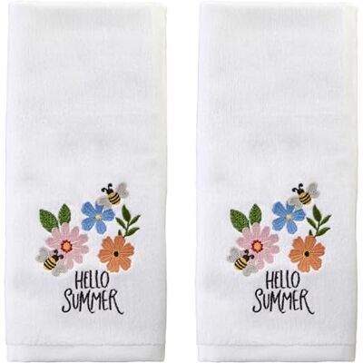 SKL Home Hello Summer Bee Toalla de Mano 3D (Paquete de 2) SKL Home Hello Summer Bee Toalla de Mano 3D (Paquete de 2)