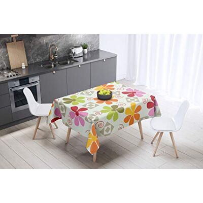Bonamaison Mantel de Mesa antimoho, Secado rápido, Resistente a Las Manchas, Lavable a máquina, 100% poliéster, 145 x 145 cm, diseñado y Fabricado en Turquía Bonamaison Mantel de Mesa antimoho, Secado rápido, Resistente a Las Manchas, Lavable a máquina, 100% poliéster, 145 x 145 cm, diseñado y Fabricado en Turquía