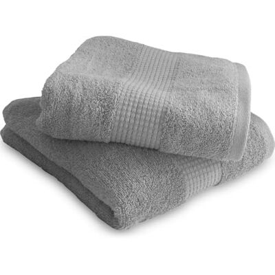 Le linge de Jules Juego de 2 Toallas de baño, 50 x 90 cm, 100% algodón, 450 g/m2, Color Gris Le linge de Jules Juego de 2 Toallas de baño, 50 x 90 cm, 100% algodón, 450 g/m2, Color Gris
