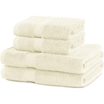 DecoKing Juego de 4 Toallas de Mano (525 g/m², 2 Toallas de Mano de 50 x 100 cm y 2 Toallas de baño de 70 x 140 cm), Color Crudo y Marfil DecoKing Juego de 4 Toallas de Mano (525 g/m², 2 Toallas de Mano de 50 x 100 cm y 2 Toallas de baño de 70 x 140 cm), Color Crudo y Marfil
