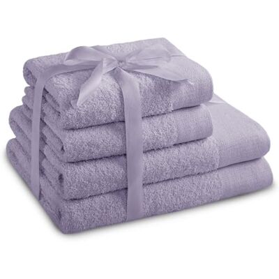 Conjunto de toallas Amari Lilac de AmeliaHome - 4 piezas, 70x140+2x50x100 Conjunto de toallas Amari Lilac de AmeliaHome - 4 piezas, 70x140+2x50x100