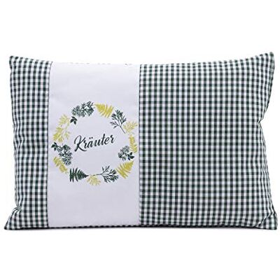 Gözze Almohada con aroma de hierbas, relleno de mezcla de hierbas de 200 g, funda de algodón 100%, 30 x 20 cm Verde a cuadros Gözze Almohada con aroma de hierbas, relleno de mezcla de hierbas de 200 g, funda de algodón 100%, 30 x 20 cm Verde a cuadros