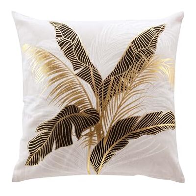 Douceur d'Intérieur Aileen cojín con Funda extraíble (45 x 45 cm), algodón Estampado Dorado Douceur d'Intérieur Aileen cojín con Funda extraíble (45 x 45 cm), algodón Estampado Dorado