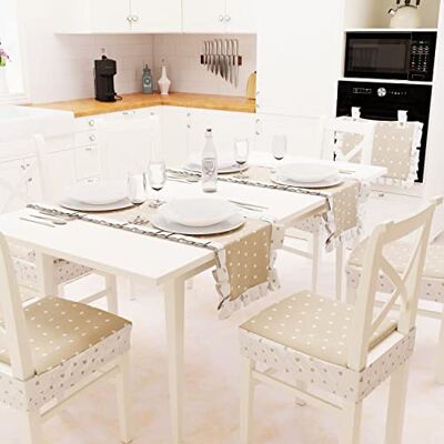 PETTI ARTIGIANI ITALIANI Camino de Mesa, Camino de Mesa de algodón, 1 Pieza Camino de Mesa de Cocina o salón 40 x 140 cm Corazones Beige 100% Made in Italy PETTI ARTIGIANI ITALIANI Camino de Mesa, Camino de Mesa de algodón, 1 Pieza Camino de Mesa de Cocina o salón 40 x 140 cm Corazones Beige 100% Made in Italy