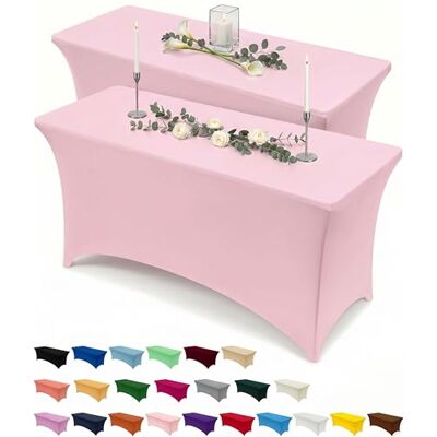 Utopia Kitchen 2 Paquetes de Manteles Rectangulares de Poliéster (6 pies 183 cm) Elásticos de Spandex, Cubre Mesas para Bodas, Bares, Artesanías, Exposiciones (Rosa) Utopia Kitchen 2 Paquetes de Manteles Rectangulares de Poliéster (6 pies 183 cm) Elásticos de Spandex, Cubre Mesas para Bodas, Bares, Artesanías, Exposiciones (Rosa)