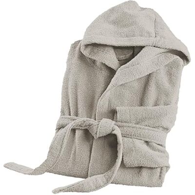 Ruggeri Albornoz Algodón con Capucha Cinturón Bolsillos, L/XL, Gris Ruggeri Albornoz Algodón con Capucha Cinturón Bolsillos, L/XL, Gris