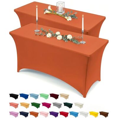 Utopia Kitchen 2 Paquet de Manteles Rectangulares de Poliéster (6 pies 183 cm) Elásticos de Spandex, Cubre Mesas para Bodas, Bares, Artesanías, Exposiciones (Naranja) Utopia Kitchen 2 Paquet de Manteles Rectangulares de Poliéster (6 pies 183 cm) Elásticos de Spandex, Cubre Mesas para Bodas, Bares, Artesanías, Exposiciones (Naranja)