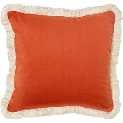DRW Cojin Cuadrado de Poliester, algodón y Lino con Cremallera en Naranja 45x10x45 cm DRW Cojin Cuadrado de Poliester, algodón y Lino con Cremallera en Naranja 45x10x45 cm