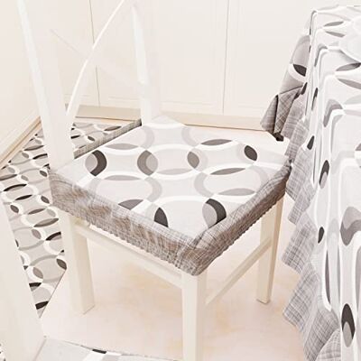 PETTI ARTIGIANI ITALIANI Juego de 2 Cojines elásticos para Silla de Cocina con Banda elástica 40 x 40 cm Juego de 2 diseños Grises 100% Fabricados en Italia PETTI ARTIGIANI ITALIANI Juego de 2 Cojines elásticos para Silla de Cocina con Banda elástica 40 x 40 cm Juego de 2 diseños Grises 100% Fabricados en Italia