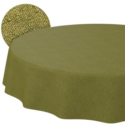 ANRO Mantel Antimanchas Verde Oliva Efecto Lino Redondo Ø 140 cm lavable a 30 °C – ideal para jardín, terraza y comedor ANRO Mantel Antimanchas Verde Oliva Efecto Lino Redondo Ø 140 cm lavable a 30 °C – ideal para jardín, terraza y comedor