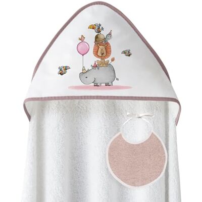 Interbaby Capa de Baño Bebe Blanco/Maquillaje + Babero Toalla Bebe con Capucha 100% Algodón, 100x100cm, Unisex Suave, Ideal Recién Nacidos, Bebes y Niños Pequeños Diseño Rino-leon Estampado Interbaby Capa de Baño Bebe Blanco/Maquillaje + Babero Toalla Bebe con Capucha 100% Algodón, 100x100cm, Unisex Suave, Ideal Recién Nacidos, Bebes y Niños Pequeños Diseño Rino-leon Estampado