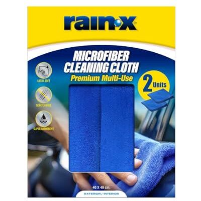 Rain-X Paños de Microfibra Coche Limpieza sin Pelusas ni Arañazos -2 Uds Rain-X Paños de Microfibra Coche Limpieza sin Pelusas ni Arañazos -2 Uds