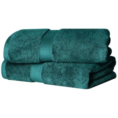 Superior Juego de Toallas de baño de algodón de 900 g/m2, Color Verde Azulado, 2 Piezas Superior Juego de Toallas de baño de algodón de 900 g/m2, Color Verde Azulado, 2 Piezas