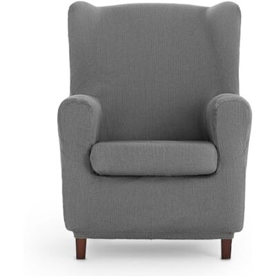 Eysa Funda de sillón orejero elástica Ulises Color Gris Claro Eysa Funda de sillón orejero elástica Ulises Color Gris Claro