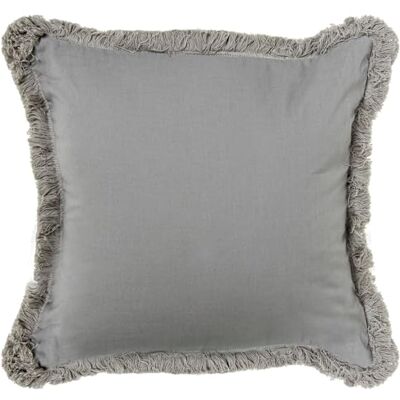 DRW Cojin Cuadrado de Poliester, algodón y Lino con Cremallera en Gris 45x10x45 cm DRW Cojin Cuadrado de Poliester, algodón y Lino con Cremallera en Gris 45x10x45 cm