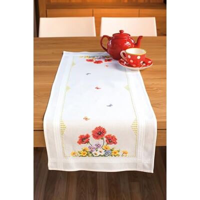 Vervaco Kit Bordado Camino De Mesa Set Completo Bordado Tela Impresa FLORES SILVESTRES DE PRIMAVERA Decoracion Para Manualidades DIY Adultos Set Creativo Regalo ca. 40 x 100 cm Embroidery Vervaco Kit Bordado Camino De Mesa Set Completo Bordado Tela Impresa FLORES SILVESTRES DE PRIMAVERA Decoracion Para Manualidades DIY Adultos Set Creativo Regalo ca. 40 x 100 cm Embroidery