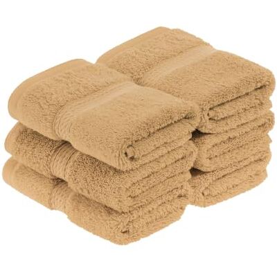 Superior Juego de Toallas de tocador de algodón de 900 g/m2, Color Tostado, 6 Piezas Superior Juego de Toallas de tocador de algodón de 900 g/m2, Color Tostado, 6 Piezas