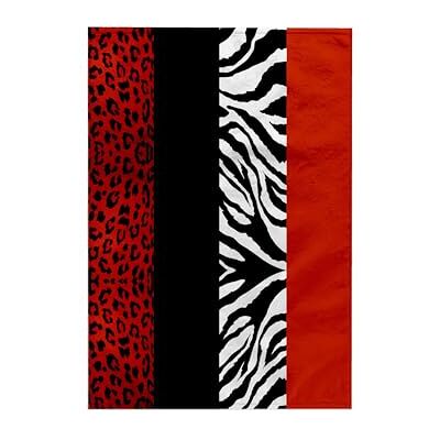 3dRose Toalla con Estampado Animal Rojo, Negro, Naranja y Blanco, Leopardo y Cebra, poliéster/algodón, Blanco, 15 x 22 Pulgadas 3dRose Toalla con Estampado Animal Rojo, Negro, Naranja y Blanco, Leopardo y Cebra, poliéster/algodón, Blanco, 15 x 22 Pulgadas
