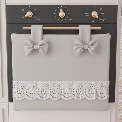 PETTI ARTIGIANI ITALIANI Funda para Horno con Encaje de Saint-Gall, Cubrehornos de Algodón, 50x42 cm, Gris Claro, Accesorios de Cocina 100% Hechos en Italia PETTI ARTIGIANI ITALIANI Funda para Horno con Encaje de Saint-Gall, Cubrehornos de Algodón, 50x42 cm, Gris Claro, Accesorios de Cocina 100% Hechos en Italia