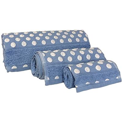 WELL HOME MOBILIARIO & DECORACIÓN JUEGO DE 3 TOALLAS DE BAÑO DE ALGODÓN DE RIZO 450 GR/M2, DE 50X30; 100X50; 150X100 CM, COLOR AZUL MEDIO DE la COLECCIÓN TOPACIO, WELL HOME MOBILIARIO & DECORACIÓN JUEGO DE 3 TOALLAS DE BAÑO DE ALGODÓN DE RIZO 450 GR/M2, DE 50X30; 100X50; 150X100 CM, COLOR AZUL MEDIO DE la COLECCIÓN TOPACIO,