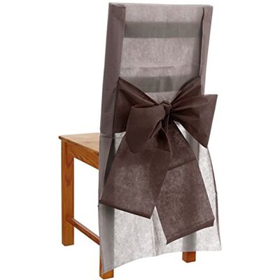 Diner Presque Parfait 6 Fundas de Silla + Lazo 54 x 93 cm, Marrón, 54 x 93 Diner Presque Parfait 6 Fundas de Silla + Lazo 54 x 93 cm, Marrón, 54 x 93