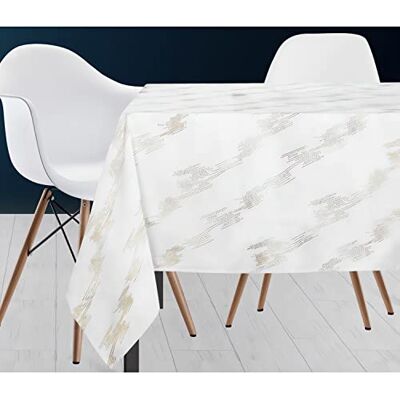 Soleil d'Ocre Comete Mantel Blanco 180x180cm - Decoración festiva Soleil d'Ocre Comete Mantel Blanco 180x180cm - Decoración festiva