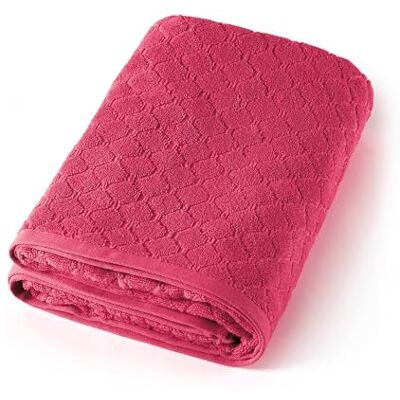 Pure Toalla de baño de 1 Pieza de algodón Peinado, Jacquard, 570 gsm, con certificación Oeko-Tex, Lavable a 40 °C, Toalla de baño Absorbente 90 x 180 cm, Fucsia Pure Toalla de baño de 1 Pieza de algodón Peinado, Jacquard, 570 gsm, con certificación Oeko-Tex, Lavable a 40 °C, Toalla de baño Absorbente 90 x 180 cm, Fucsia