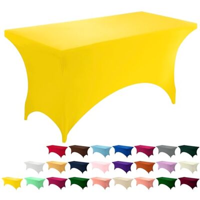 Utopia Kitchen 1 Paquet de Manteles Rectangulares de Poliéster (6 pies 183 cm) Elásticos de Spandex, Cubre Mesas para Bodas, Bares, Artesanías, Exposiciones (Amarillo) Utopia Kitchen 1 Paquet de Manteles Rectangulares de Poliéster (6 pies 183 cm) Elásticos de Spandex, Cubre Mesas para Bodas, Bares, Artesanías, Exposiciones (Amarillo)